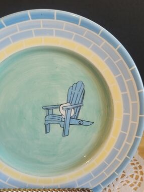 Set of 4 Vintage Salad/Dessert Plates Brushes K.I.C. Handpainted Stonemite.